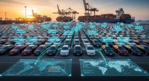 AI logistics tools tracking imported cars during shipment and delivery