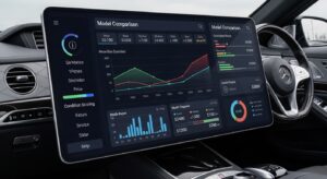 AI pricing dashboard comparing imported car values and condition data