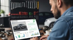 Buyer using AI tools to research imported car prices and vehicle details