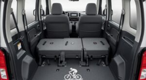 Interior cargo layout of a Japanese kei van for utility and daily use